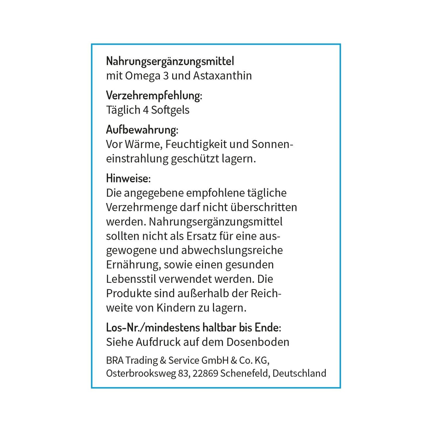 Omega 3 mit natürlichem Astaxanthin und Vitamin E