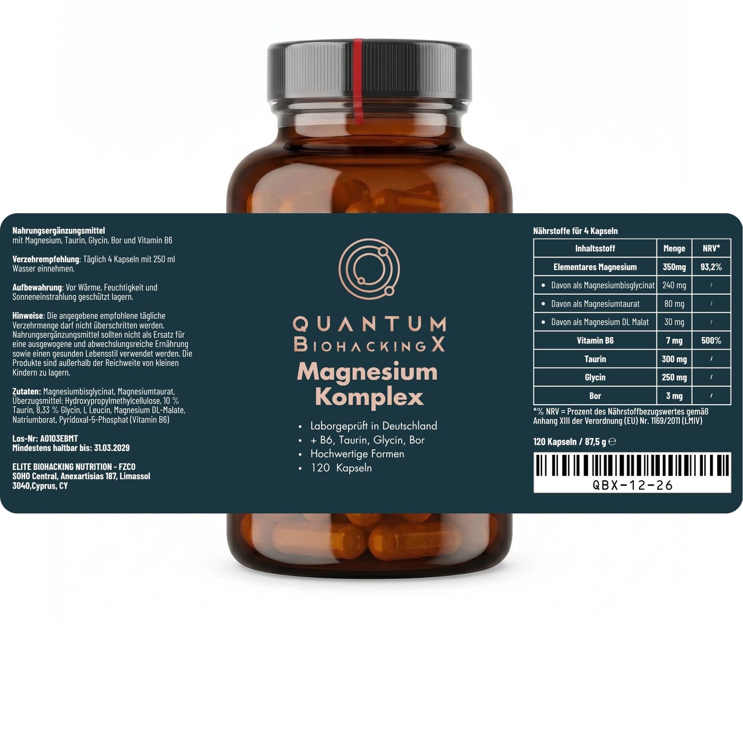 NEUE REZEPTUR: Magnesium Komplex (350mg) - 120 Kapseln