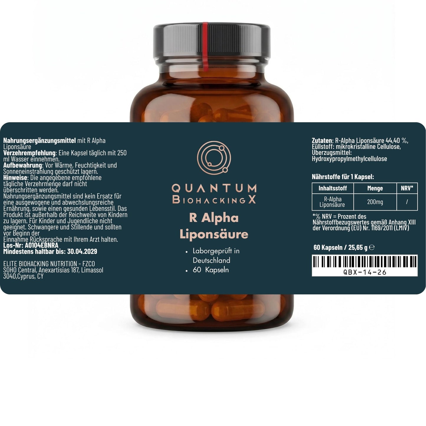 In wenigen Stunden verfügbar: R-Alpha Liponsäure (200mg) – 60 Kapseln