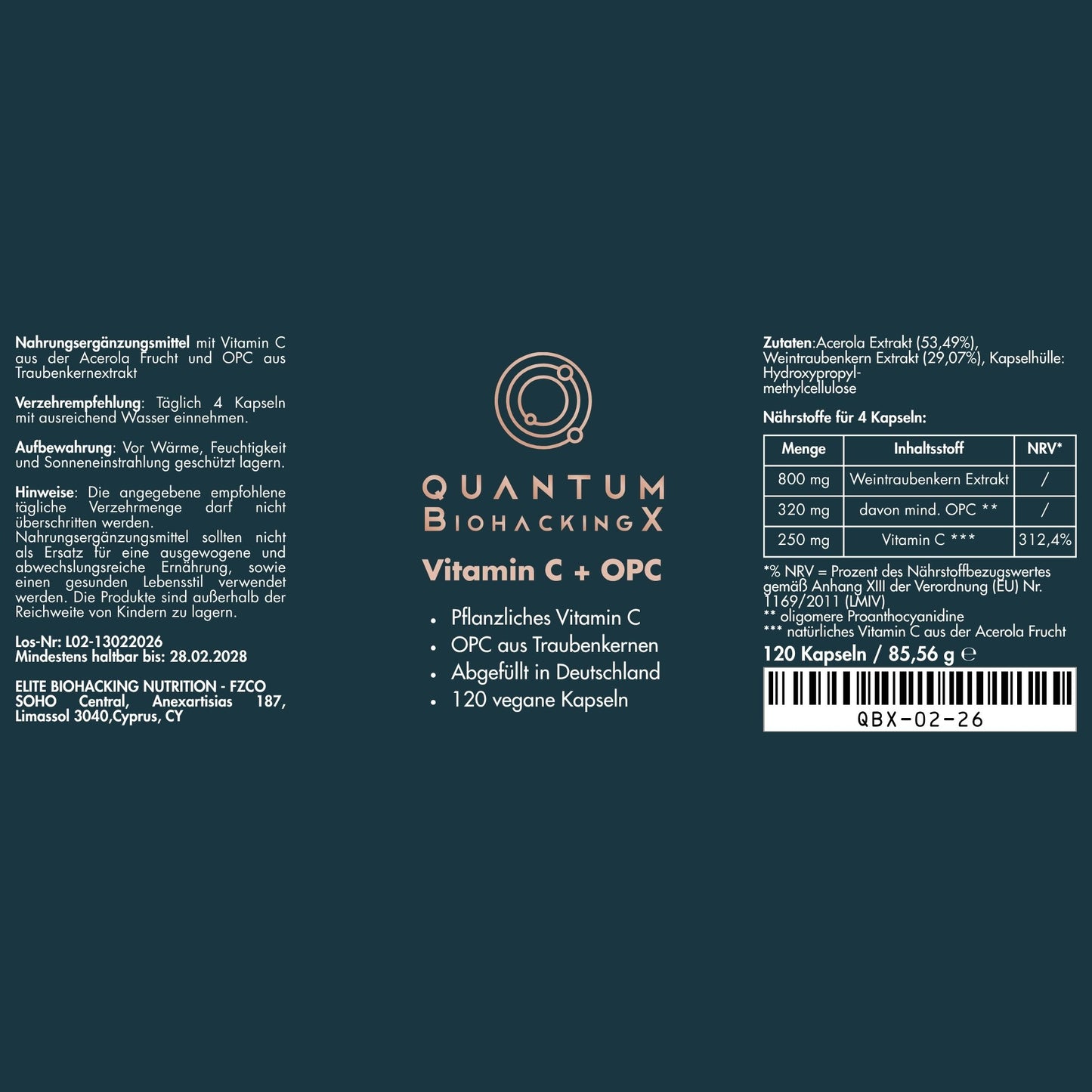 Vitamin C + OPC - 120 vegane Kapseln
