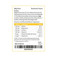 Basencitrat mit Vitamin C aus Camu-Camu, D3, K2, Magnesium und Calcium - Geschmack: Ananas Basenpulver