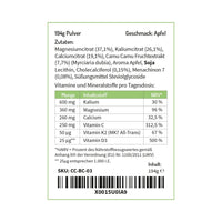 Basencitrat mit Vitamin C aus Camu-Camu, D3, K2, Magnesium und Calcium - Geschmack: Apfel Basenpulver