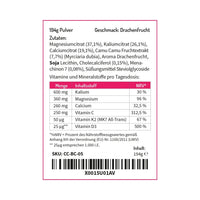 Basencitrat mit Vitamin C aus Camu-Camu, D3, K2, Magnesium und Calcium - Geschmack: Drachenfrucht Basenpulver