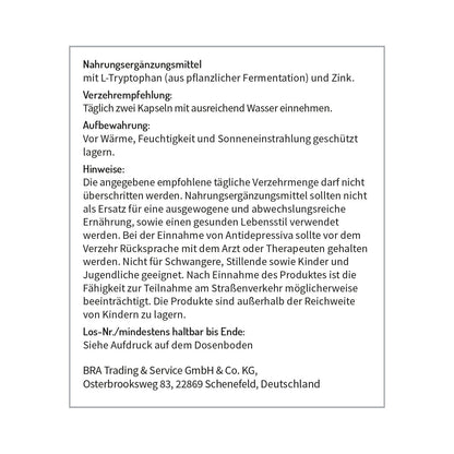 L-Tryptophan kombiniert mit Zink-Gluconat - vegan