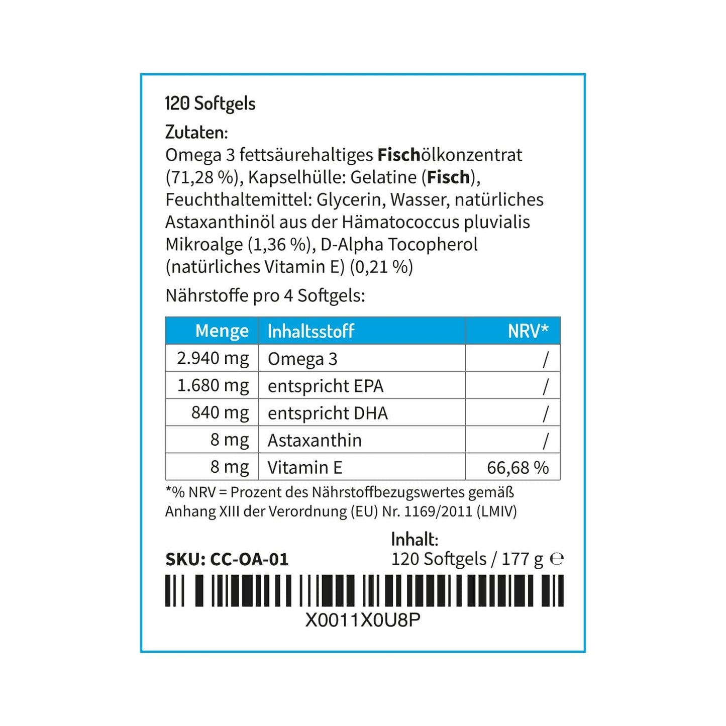 Omega 3 mit natürlichem Astaxanthin und Vitamin E