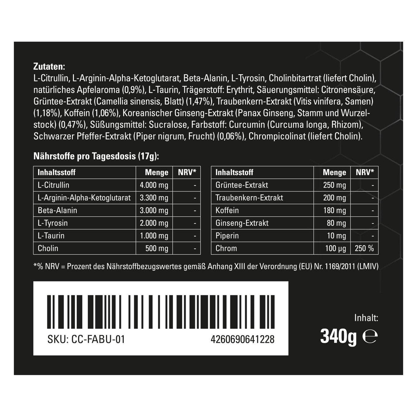 Lean Apple Premium Pre-Workout Booster - Geschmack: Apfel