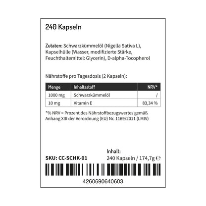 Schwarzkümmelöl Kapseln - Kaltgepresst und Vegan