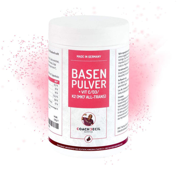 Basencitrat mit Vitamin C aus Camu-Camu, D3, K2, Magnesium und Calcium - Geschmack: Drachenfrucht Basenpulver