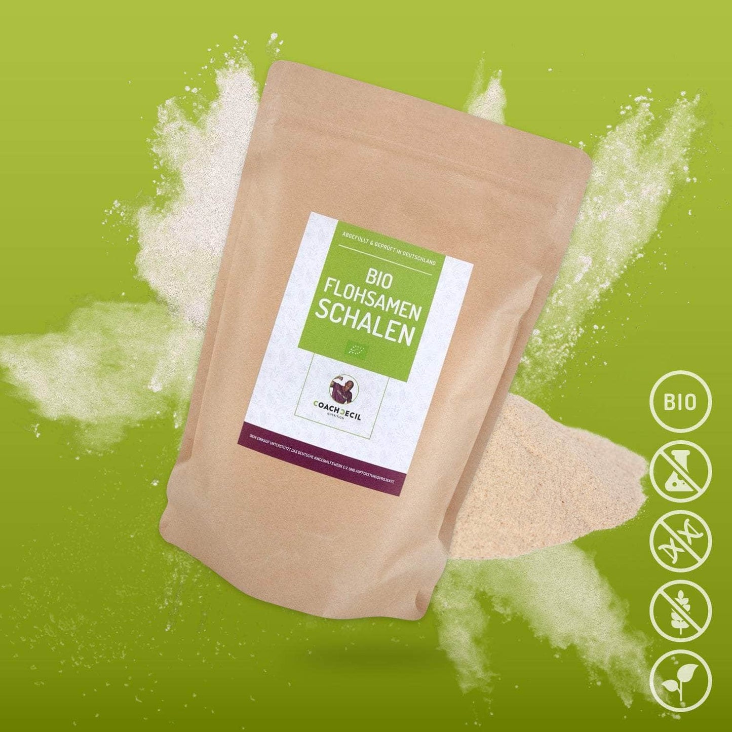 BIO Flohsamenschalen, naturbelassen und ballaststoffreich - vegan