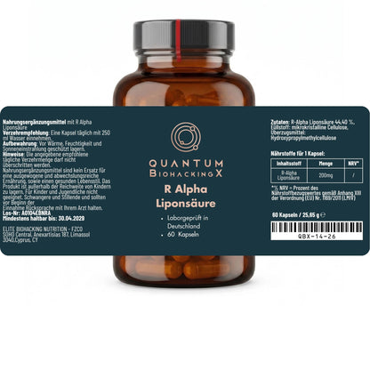 In wenigen Stunden verfügbar: R-Alpha Liponsäure (200mg) – 60 Kapseln