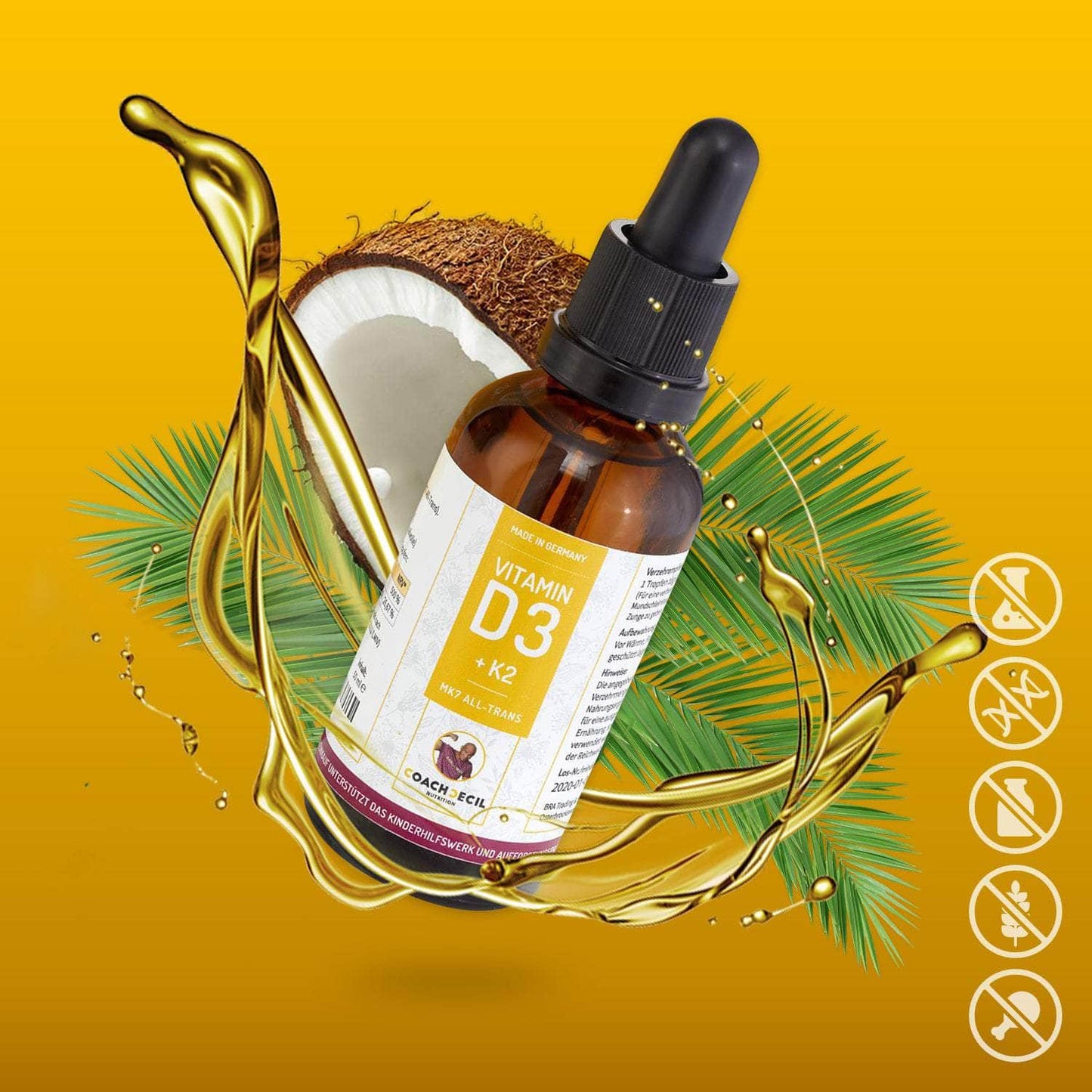 Vitamin D3 + K2 mit 1000 I.E / Tropfen. – vegetarisch