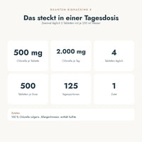 Chlorella Tabletten: das steckt in einer Portion (Nährstoffe, Zutaten)