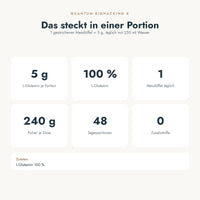 L-Glutamin Pulver: das steckt in einer Portion (Nährstoffe, Zutaten)