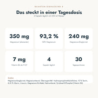 Magnesium Komplex: das steckt in einer Portion (Nährstoffe, Zutaten)