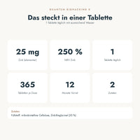 Zink Bisglycinat: das steckt in einer Portion (Nährstoffe, Zutaten)